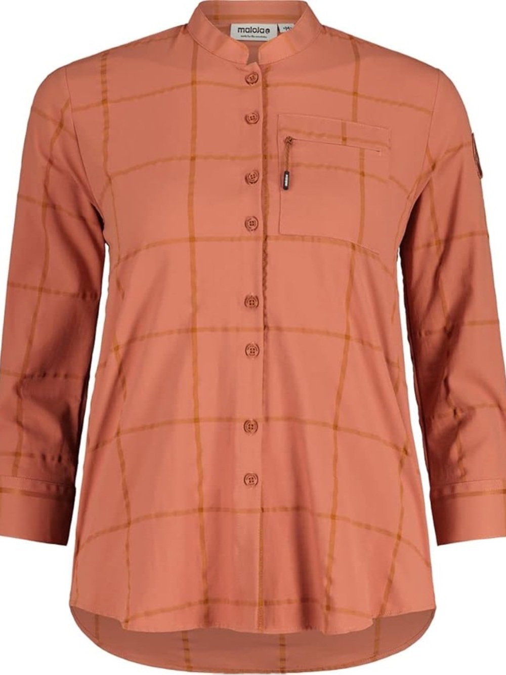 Maloja Fassam Hiking Shirt Button Down Rosewood, Chequered Hiking Shirt, size S